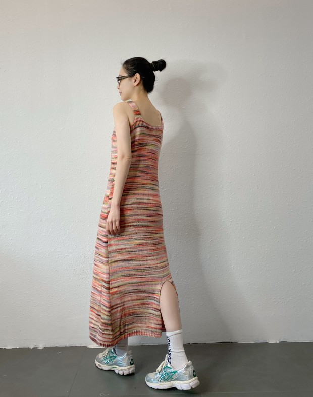 Rainbow Summer Knit Dress #250310